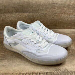 VANS Ave Leather White/White Skate Pro Low Authentic Shoes Mens 7.5 Womens 9 NEW